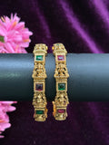 Lakshmi Ruby and Emerald Bangles - Matte Finish
