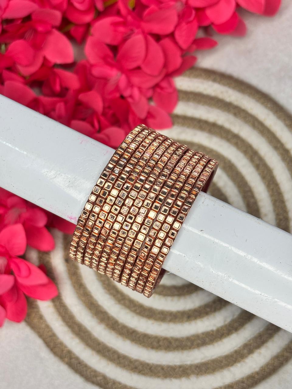Square Kundan Stone Bangles