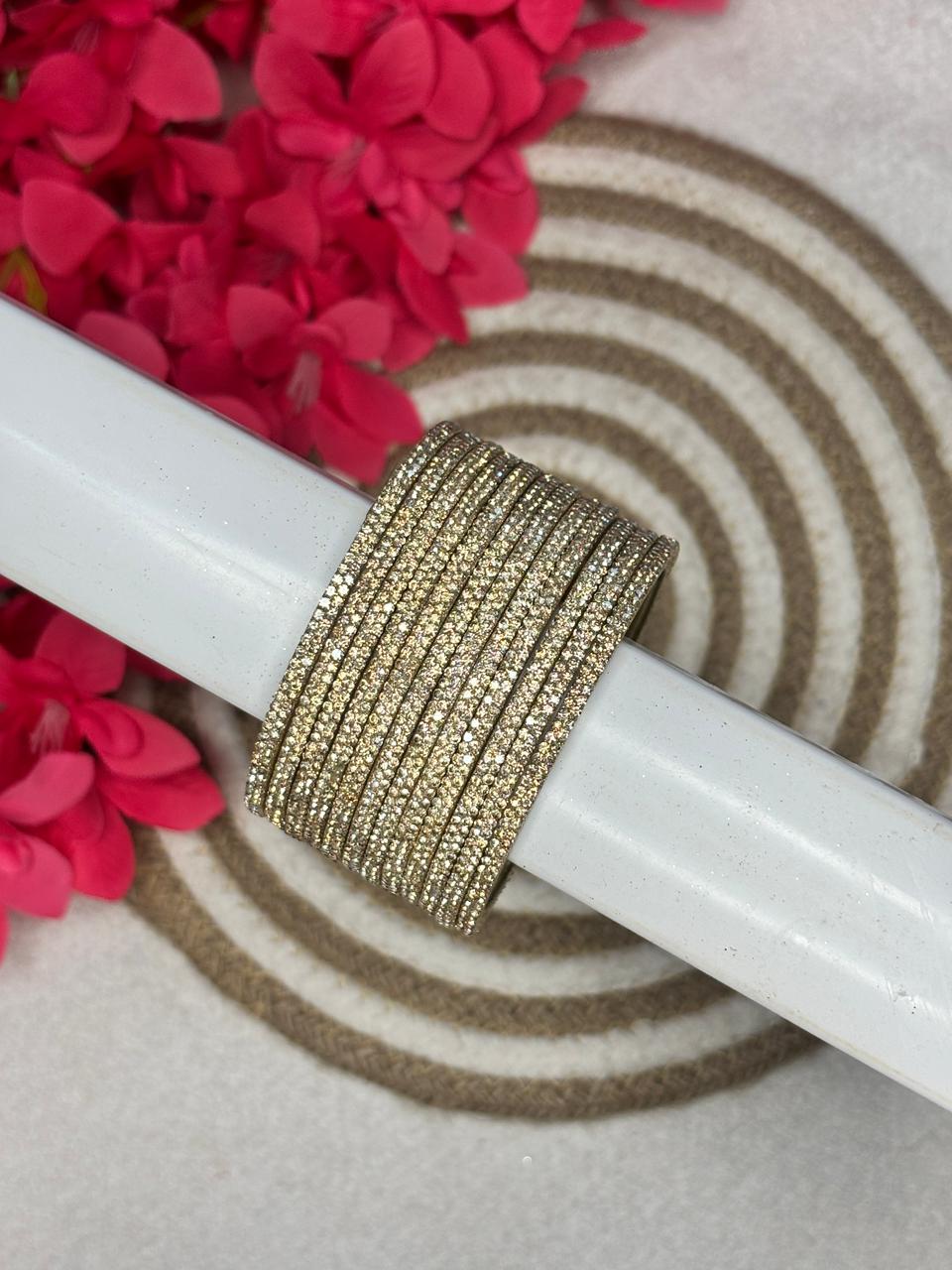 Designer Stone Bangles - Double layer