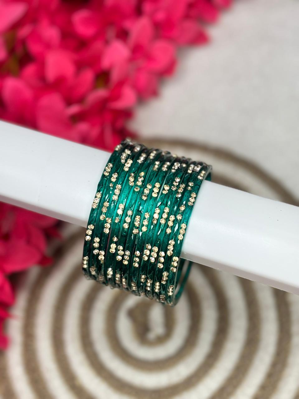 3 Stone Designer Raindrop Bangles