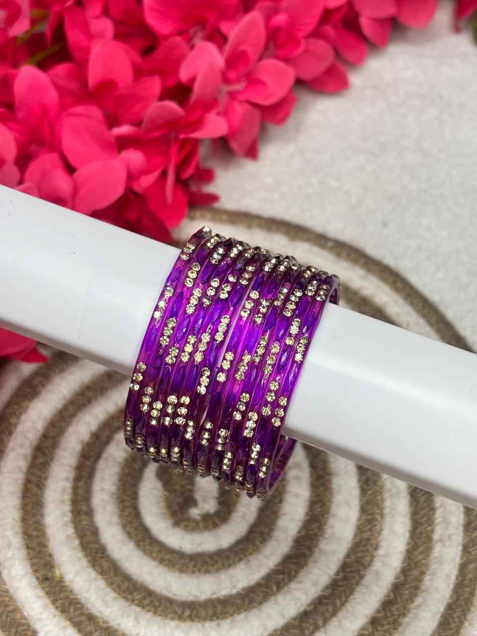 3 Stone Designer Raindrop Bangles