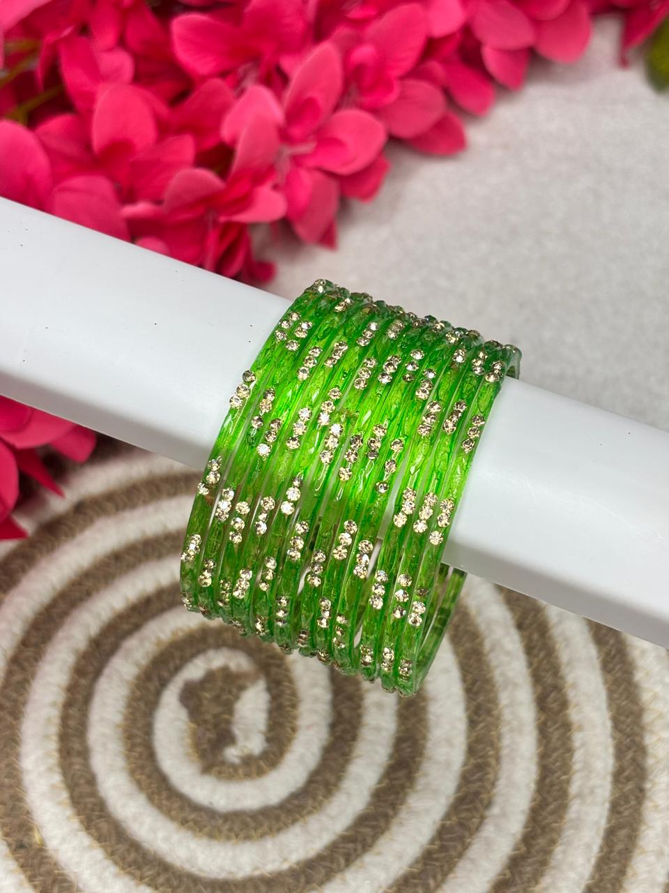 3 Stone Designer Raindrop Bangles