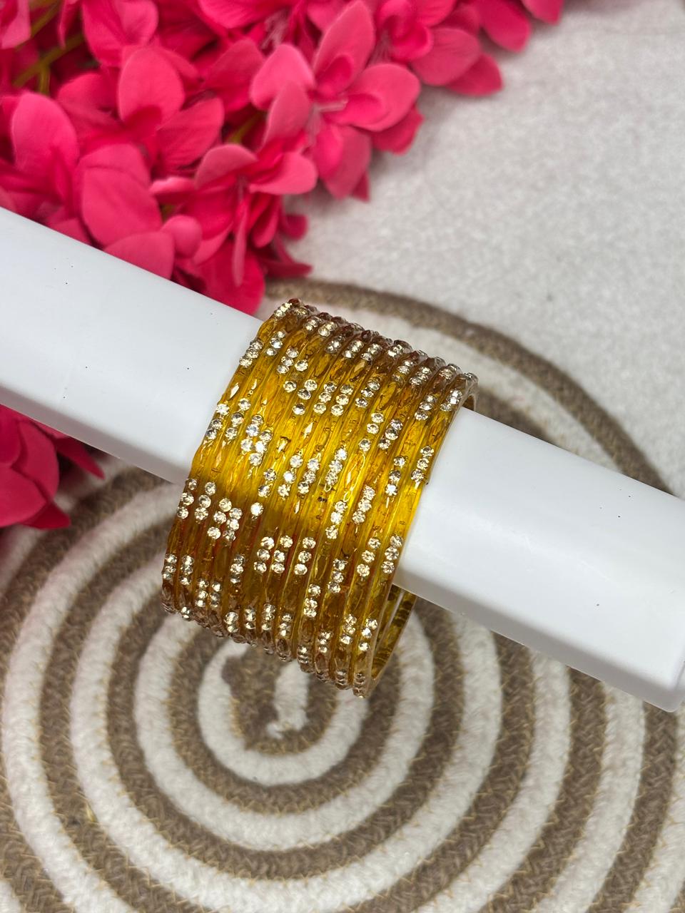 3 Stone Designer Raindrop Bangles