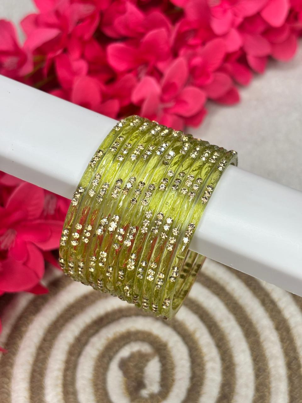 3 Stone Designer Raindrop Bangles
