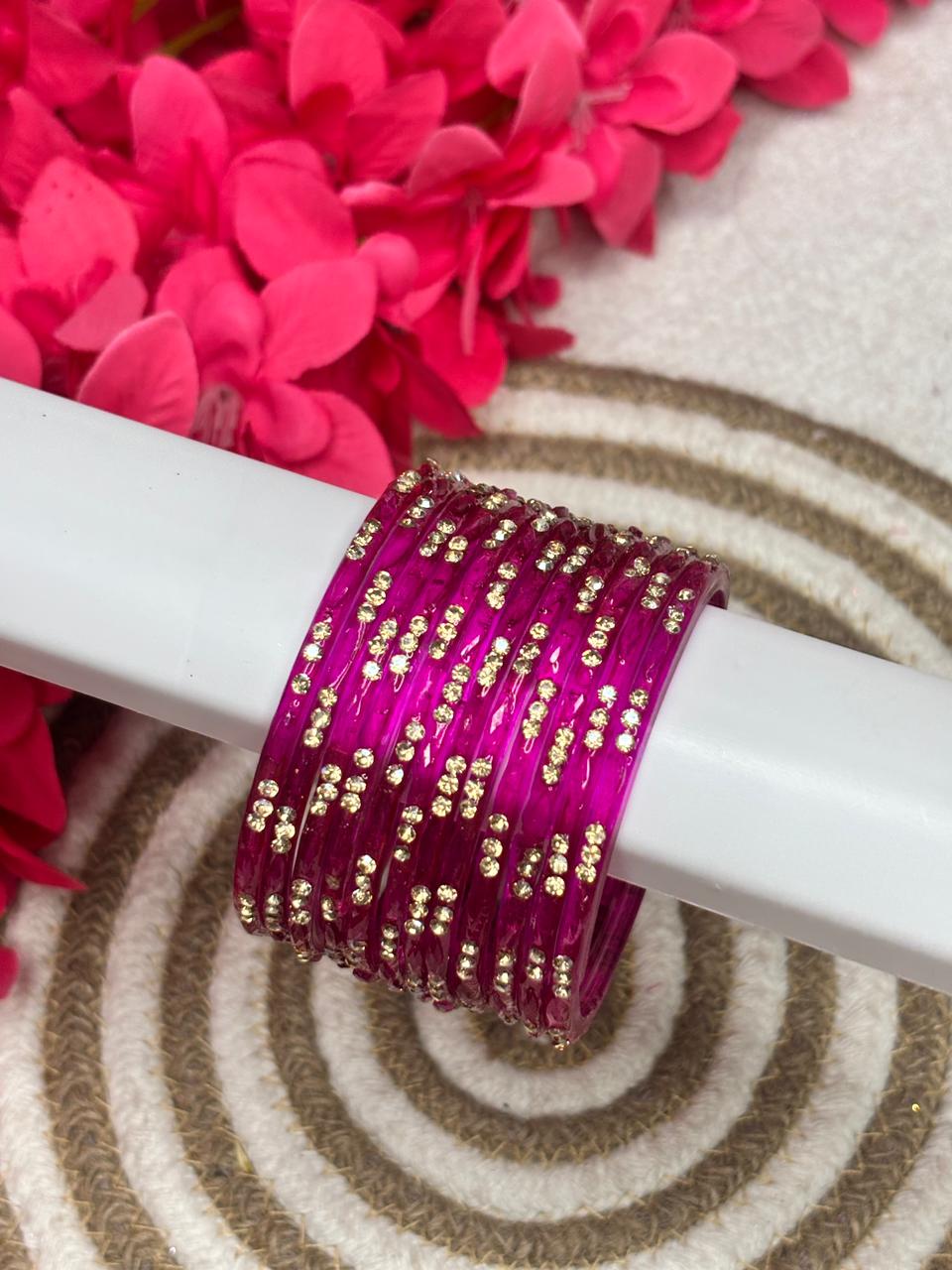 3 Stone Designer Raindrop Bangles