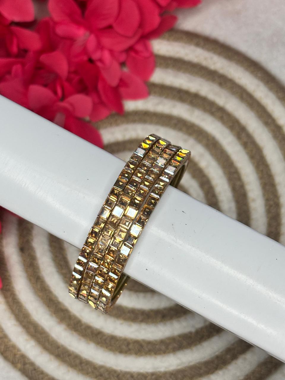 Crystal Stone Border Bangles