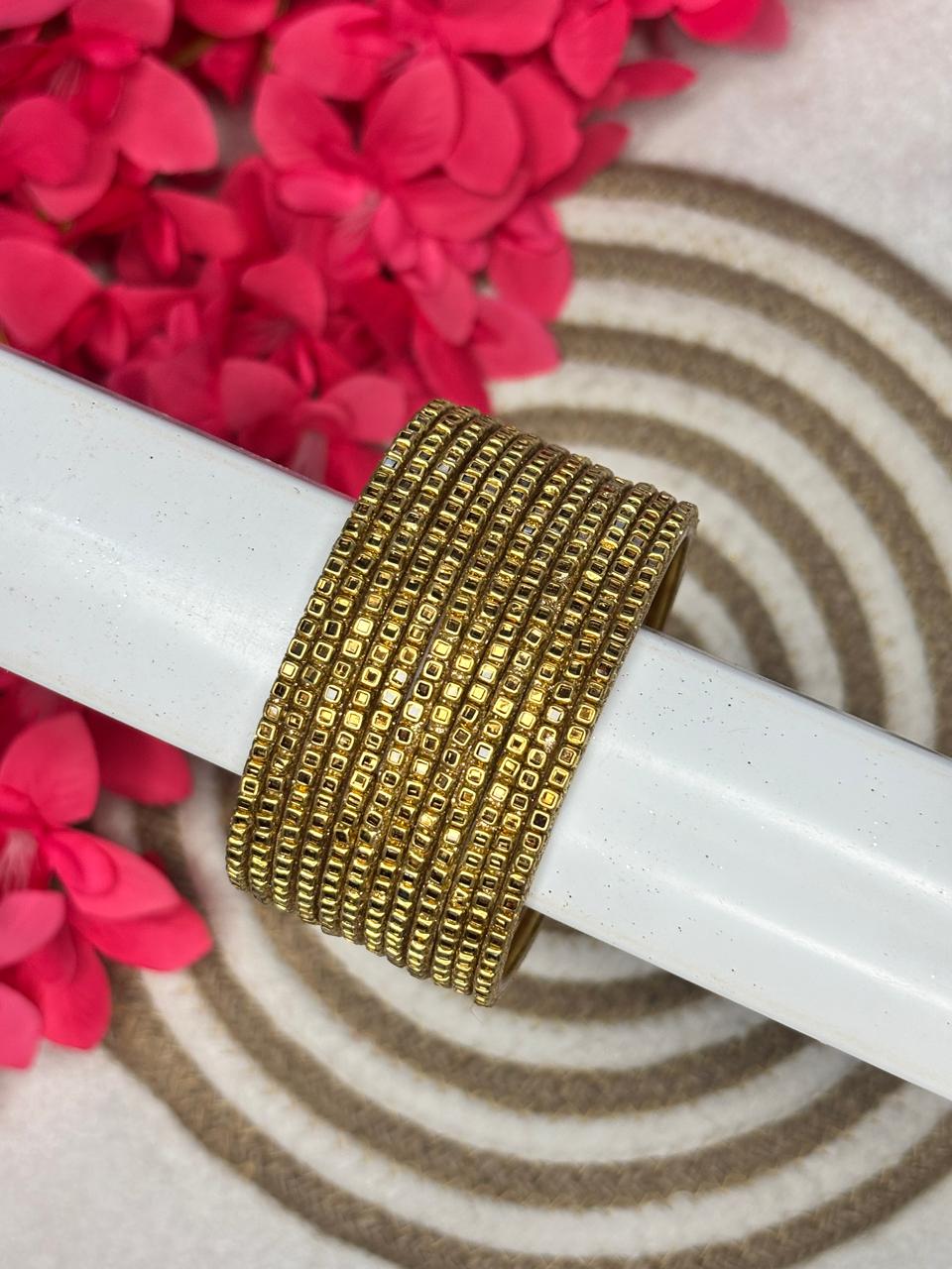 Small Square Kundan Stone Bangles