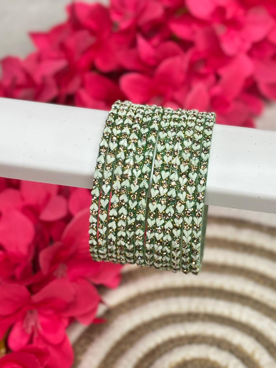 Sweet Heart Stone Bangles
